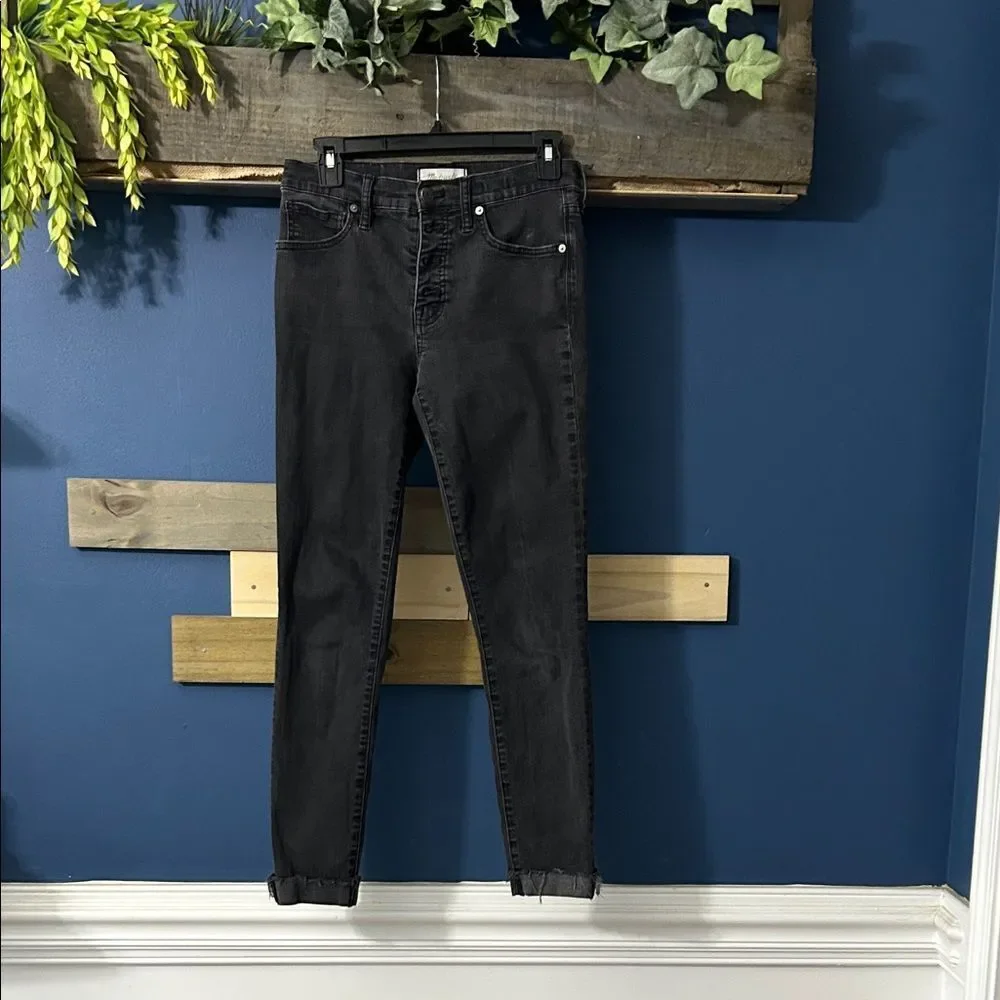 Madewell Women's 9” HR Black Skinny Jeans w/4 button fly. Sz 4T